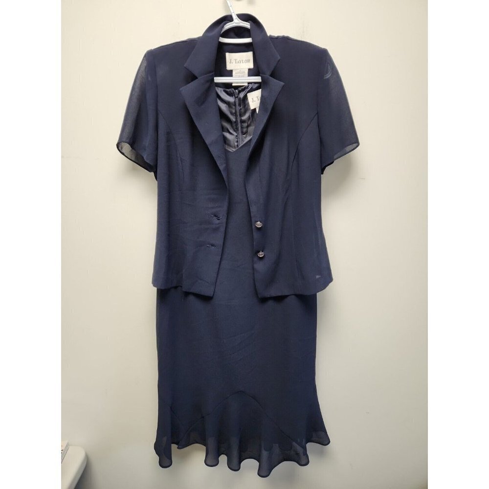 Chic Navy Midi Dress with Jacket